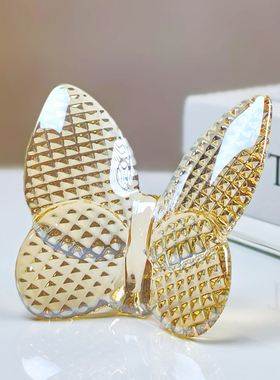 水晶蝴蝶摆件家居桌面装饰品