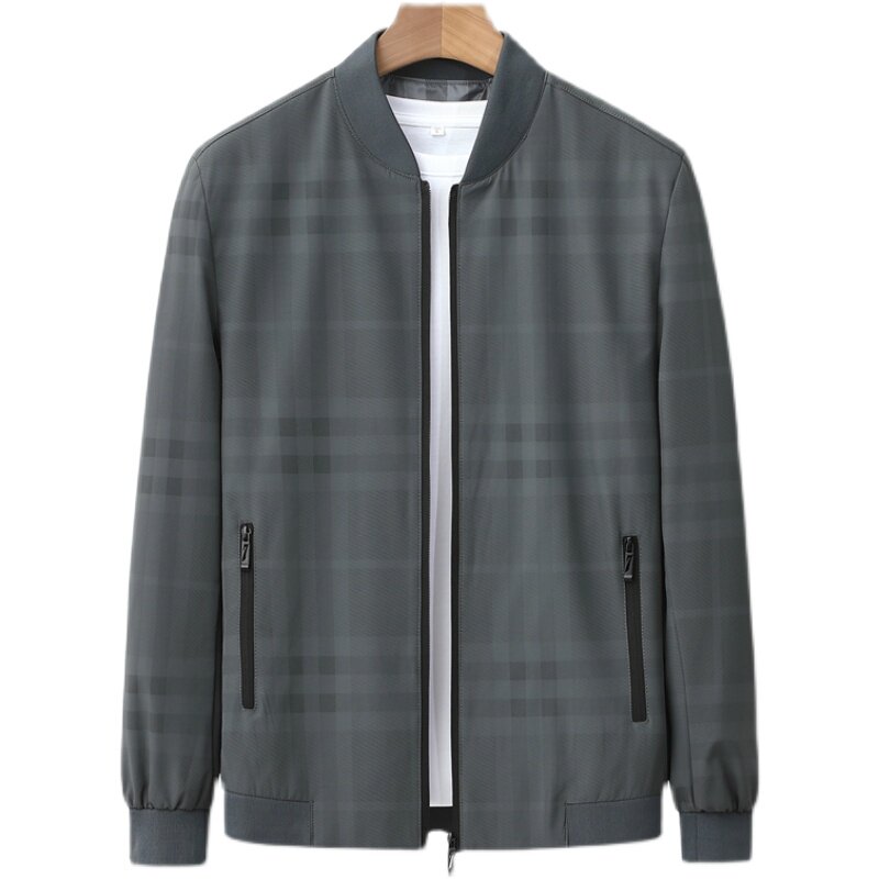 Plaid Jacket Woodpecker Baseball Collar Spring Autumn