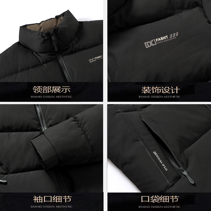 啄木鸟爸爸新款冬季加厚短款羽绒棉服中年立领棉衣男保暖冬装外套 - 图3