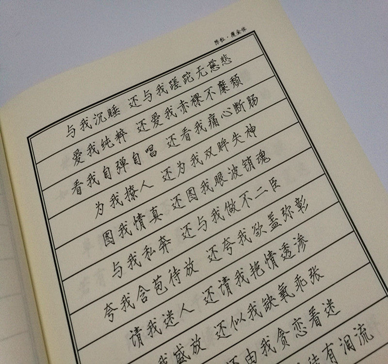 薛之谦歌词本成人行书书法钢笔连笔字帖硬笔楷书簪花小楷瘦金体_虎窝淘