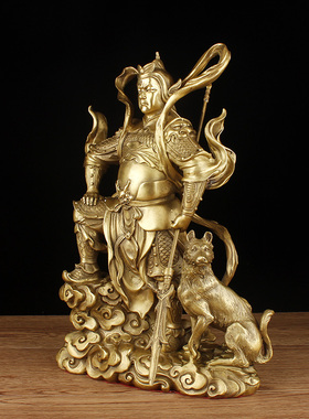 黄铜二郎神铜像家居客厅佛堂摆件