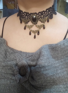 热卖流行复古彩钻镂空蝴蝶毛衣链