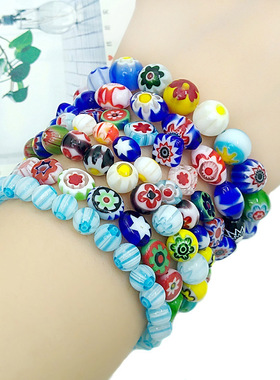 彩色琉璃手链椭圆手饰琉璃饰品