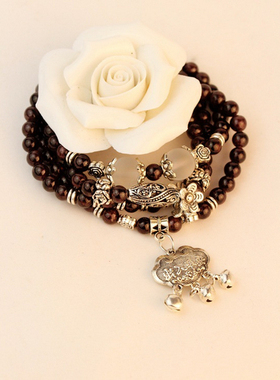 水晶石榴石多层吊坠饰品长命锁