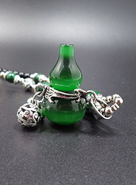 x517民族风葫芦项链水滴树叶吊坠