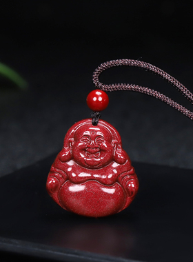 正品朱砂男女儿童观音弥勒佛吊坠