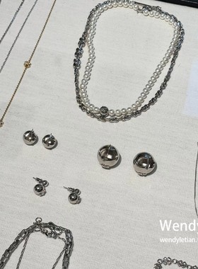 正品！韩国代购S_S.IL 字母925银ssil镀白金项链 X Row Chain