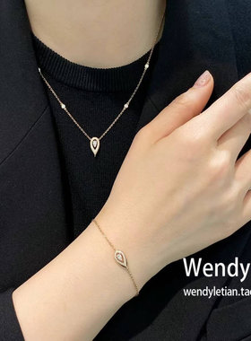 正品代购Messika梅西卡 黄金玫瑰金钻石手链fiery