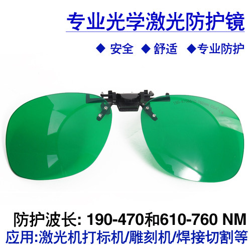 He-Ne吸收式激光防护眼镜蓝紫光190-470/610-760/635/355nm夹片款 - 图0