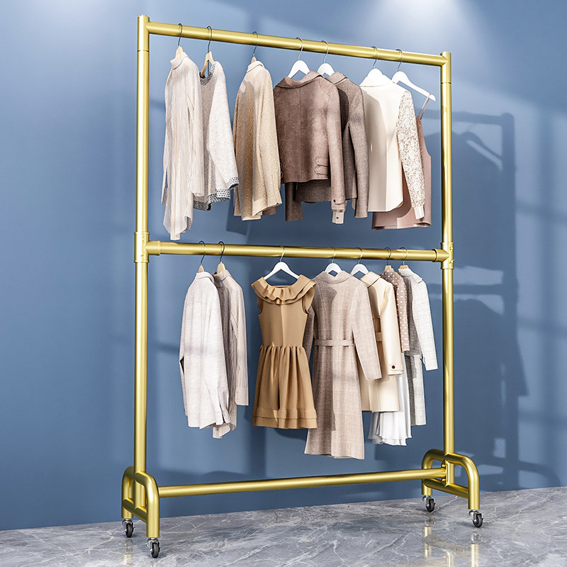 可升降晾衣架置地双杆多层衣帽架阳台折叠双层落地凉衣服架子带轮,淘宝优惠券,粉丝福利购,淘宝优惠卷