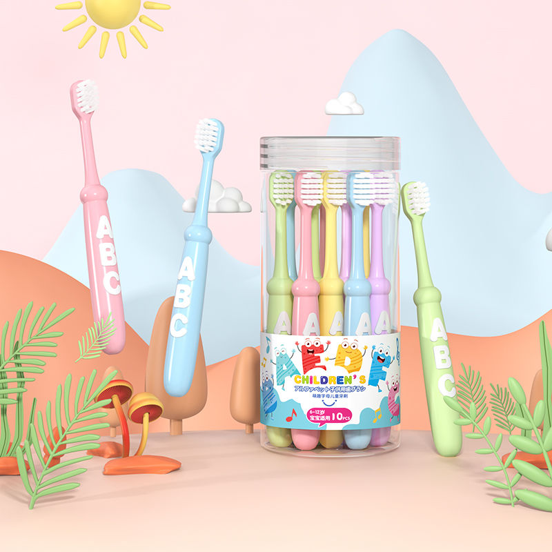 YM【拍1发10支】儿童软毛牙刷2-12岁可爱卡通造型防滑手柄牙刷 - 图3