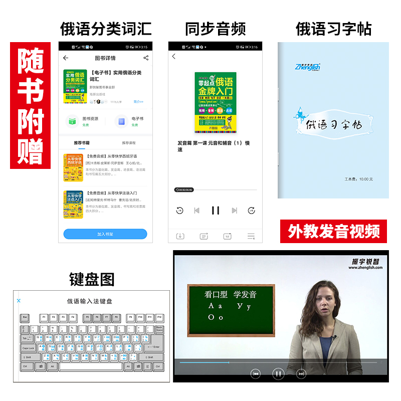 含音视频｜俄语书籍入门自学零起点俄语金牌入门实用俄语入门自学教材俄语单词学习自学俄语教材单词是零基础俄语学习书-图1