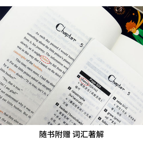 小王子 The Little Prince彩色全英文原版彩色插图版无删减 世界经典文学名著阅读书籍 外国小说读物 同步音频赠注解手册 - 图1