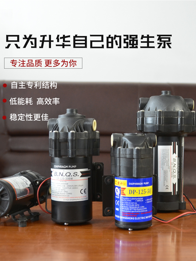 净水器售水机配件24V强生增压泵75G100G加压电机DP125-300W隔膜泵 - 图0