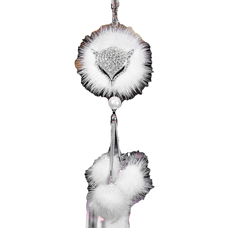 汽车高档挂件2025新款狐狸毛车内吊饰平安精致饰品车载后视镜挂饰 - 图3