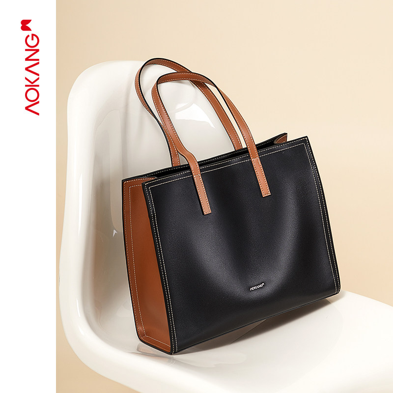 奥康手提包2021新款秋冬潮通勤包包 奥康皮具箱包女士包袋