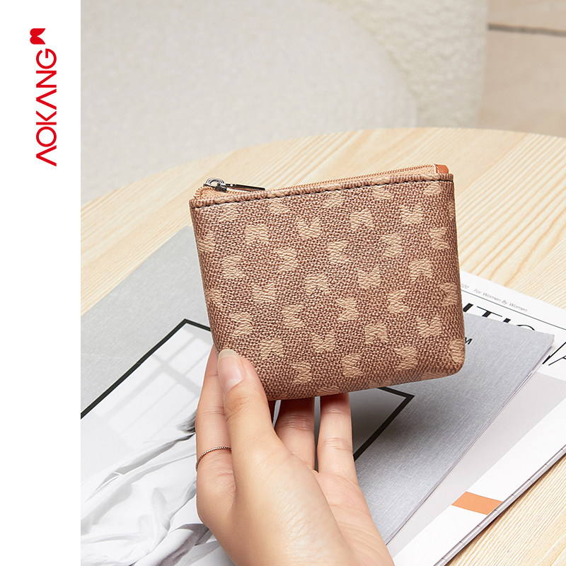 奥康零钱包2021新款原创钥匙包女包 奥康皮具箱包钱包