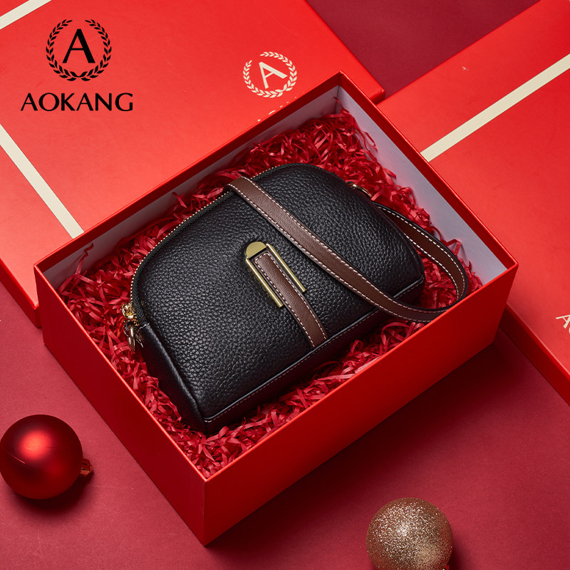 奥康手机包2026新款小包包大容量单肩包真皮女包贝壳包高级斜挎包,淘宝优惠券,粉丝福利购,淘宝优惠卷