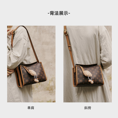 奥康波士顿包女式2026新款枕头包高级单肩包女款斜挎包大容量女包 - 图1