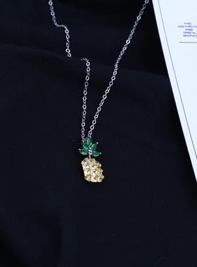 夏季新款镶钻S925甜美防过敏项链