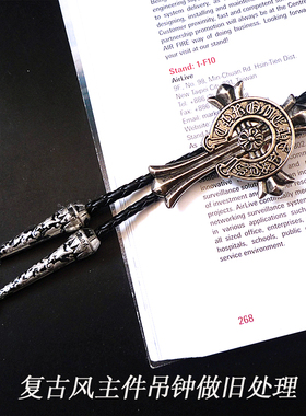 昊泉十字架复古短款小众毛衣链