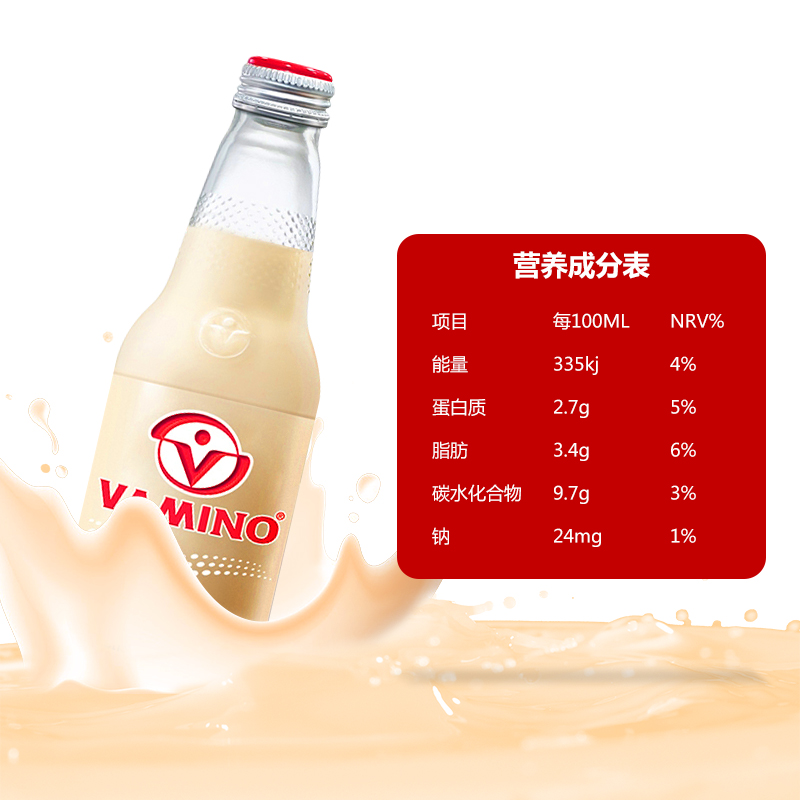 包邮泰国进口 Vamino哇米诺原味豆奶300ml*6瓶 早餐豆乳饮料 - 图1