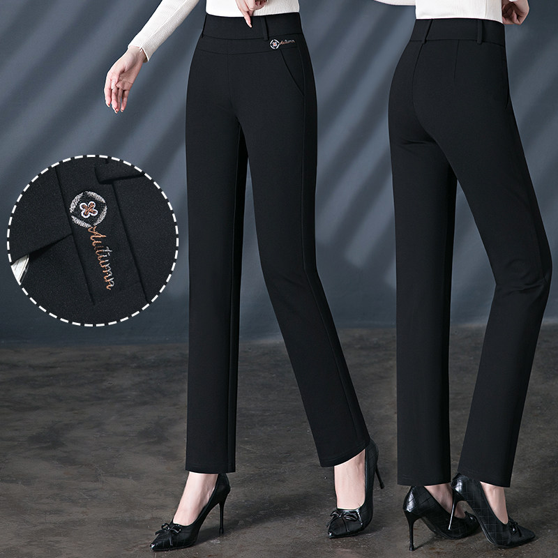 女士小直筒裤2025春秋新款中老年妈妈高腰弹力大码宽松休闲裤外穿,淘宝优惠券,粉丝福利购,淘宝优惠卷