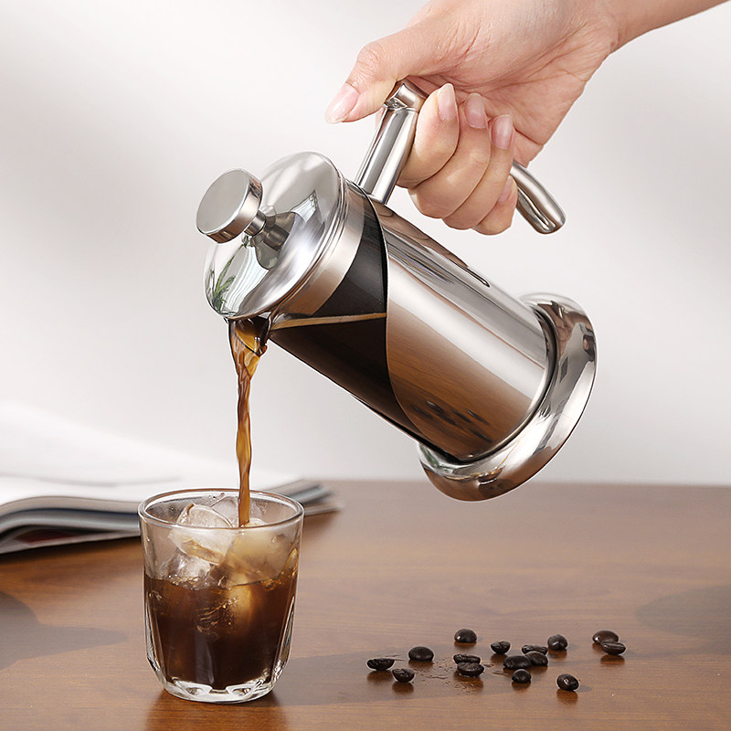 不锈钢玻璃法压壶咖啡壶手冲法式滤压壶泡茶冲茶过滤咖啡器具家用,淘宝优惠券,粉丝福利购,淘宝优惠卷