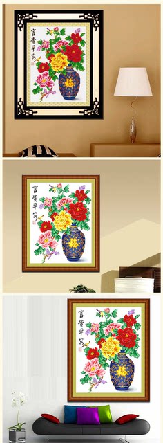 ກະທູ້ embroidery cross stitch ຫ້ອງດໍາລົງຊີວິດດອກໄມ້ສົດຂະຫນາດນ້ອຍ