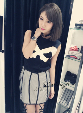 朋克风铆钉圆环项圈幼乖同款