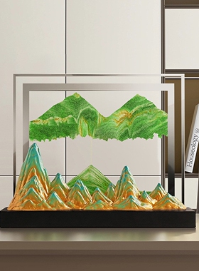 千里江山文创周边流动沙画摆件大