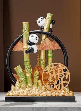 熊猫流动沙画摆件大号创意流沙漏