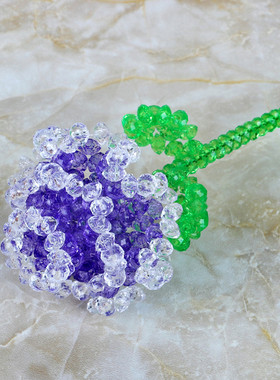 手工串珠10枝装diy玫瑰花材料包 家居摆件仿真花朵情人节礼物饰品