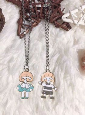 宇宙射线-灰色衣服女生可爱萌妹项链卡哇伊闺蜜同款高级感不撞款
