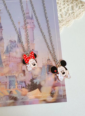 宇宙射线-可爱卡通动画系列ins米奇背影简约甜美闺蜜情侣百搭项链