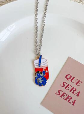 卡通动漫史迪奇项链合金链条吊坠学生潮流挂件好朋友闺蜜动漫周边