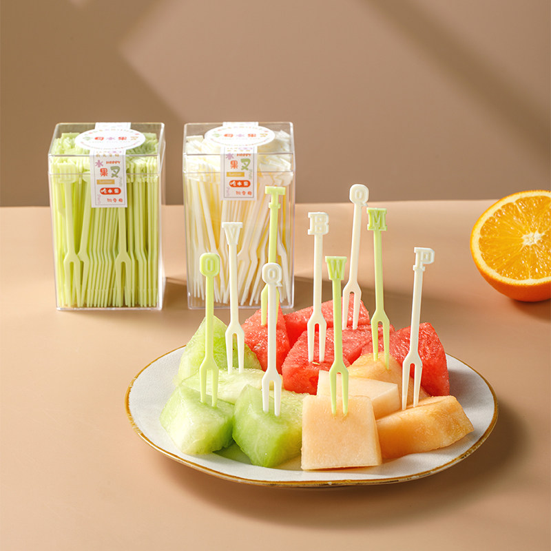 日本一次性创意水果叉子儿童高档精致食品级塑料水果签蛋糕甜品叉,淘宝优惠券,粉丝福利购,淘宝优惠卷