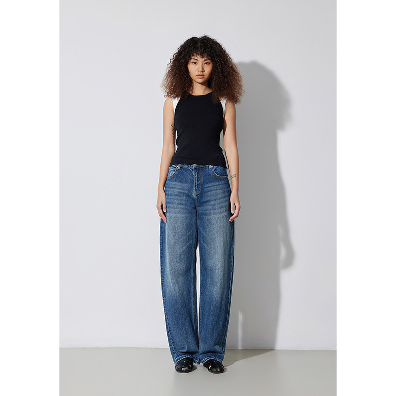 RUGOSAM「阔腿裤系列」2024春款 丨高腰女廓形宽松牛仔裤RB0448,淘宝优惠券,粉丝福利购,淘宝优惠卷