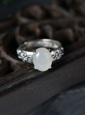 艺圃原创设计s925银镶嵌和田玉