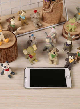 可爱仰望星空动物桌面摆件