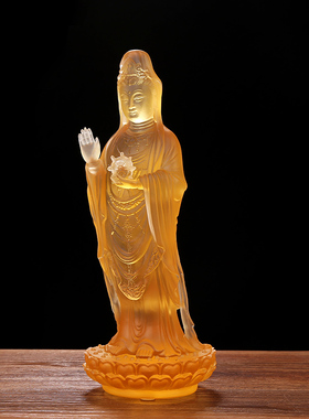 室内供奉结缘琉璃观音菩萨佛像