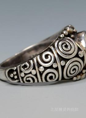 庭院欧洲纯银浮雕典雅风古董首饰