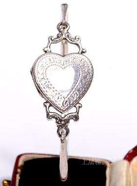 SOLD上层精灵的庭院∮欧美925纯银心形相片盒手镯孤品Vintage首饰