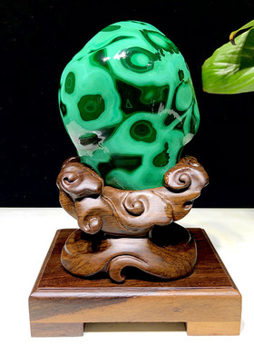 天然孔雀石原石观赏石奇石石摆件