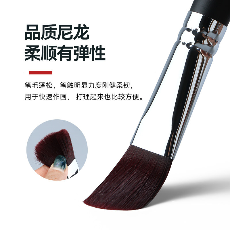 中盛尼龙毛长杆G1630圆头水粉画笔 油画笔丙烯笔水彩笔高弹尼龙笔 - 图0