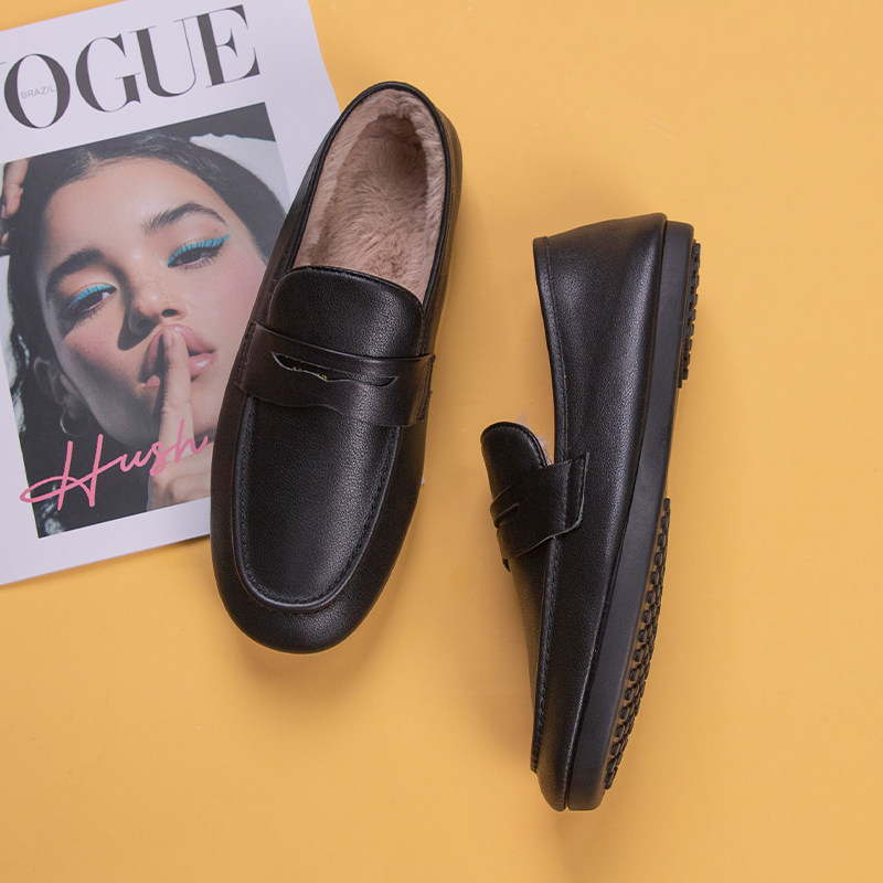 真皮套脚豆豆鞋软面软底加绒保暖开车鞋透气懒人一脚蹬真皮棉鞋男,淘宝优惠券,粉丝福利购,淘宝优惠卷