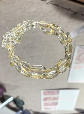 皮皮Pipi｜天然招财黄水晶手链冰糖雪梨碎冰冰黄阿塞小糖豆手链