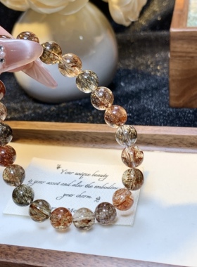 皮皮pipi | 天然高品质黑金超七手链一物一图招财黑金超发晶手串