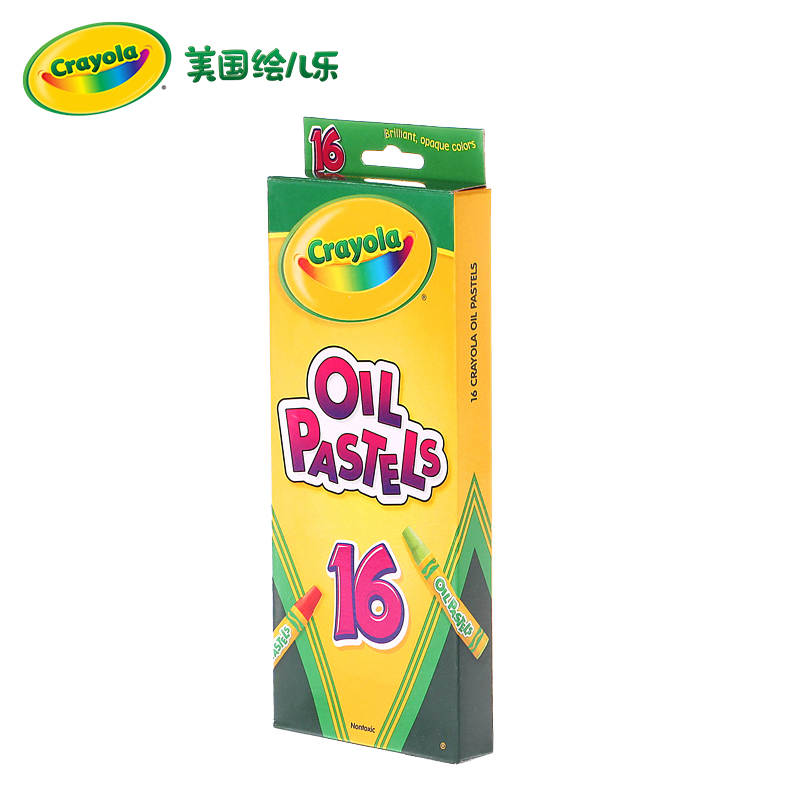 进口Crayola绘儿乐16色油画棒儿童安全可水洗28色蜡笔幼儿园宝宝涂色粉美术画画专用彩笔套装不脏手腊笔