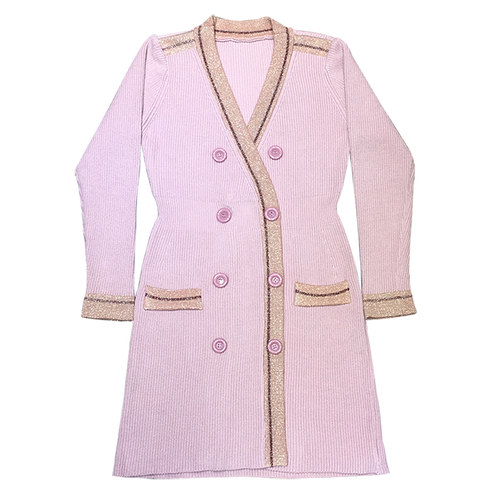 中长款针织开衫女连衣裙2026春季新款收腰显瘦百搭外穿毛衣外套潮 - 图3